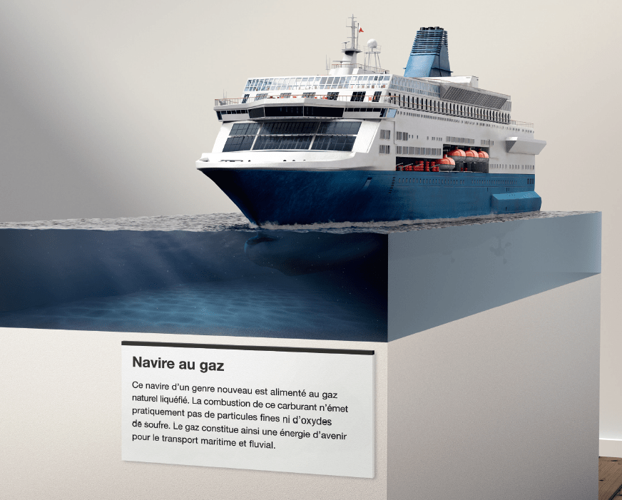 Miniature dun bateau au gaz