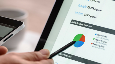 google analytics sur écran de tablette