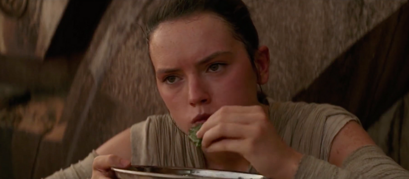 flunch star wars Rey en train de manger