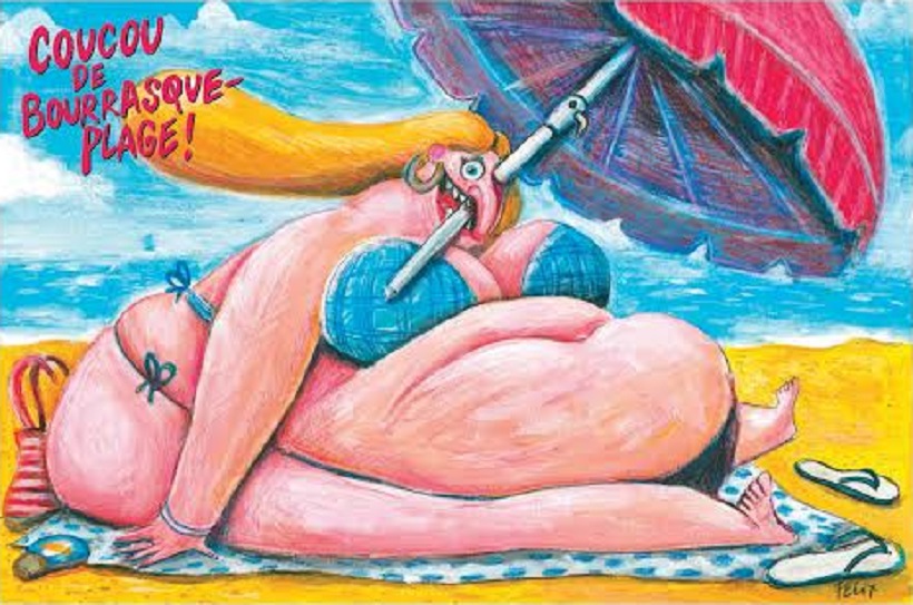 Carte postale Charlie Hebdo parasol