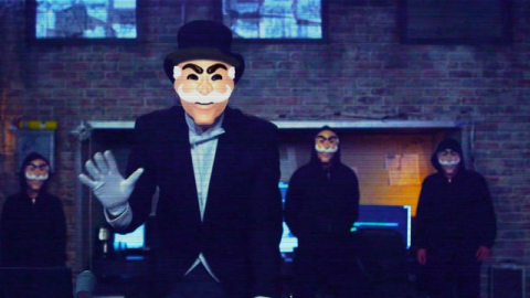 Hommes masqués issus de la série Mr. Robot