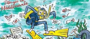 Carte postale Charlie Hebdo plongeur