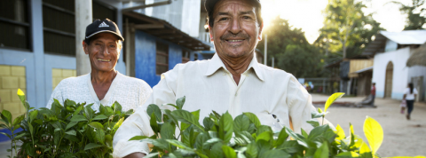 moteur recherche solidaire deux personnes portent des plantes