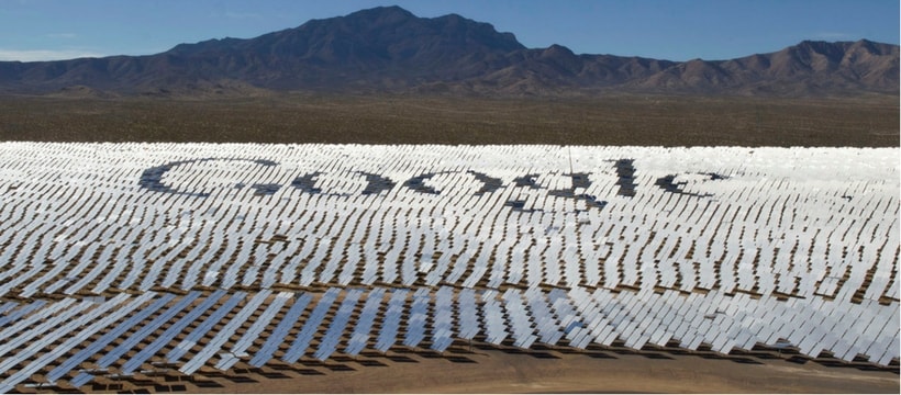 5 nouveaux usages oct Des panneaux solaires forment le logo de Google