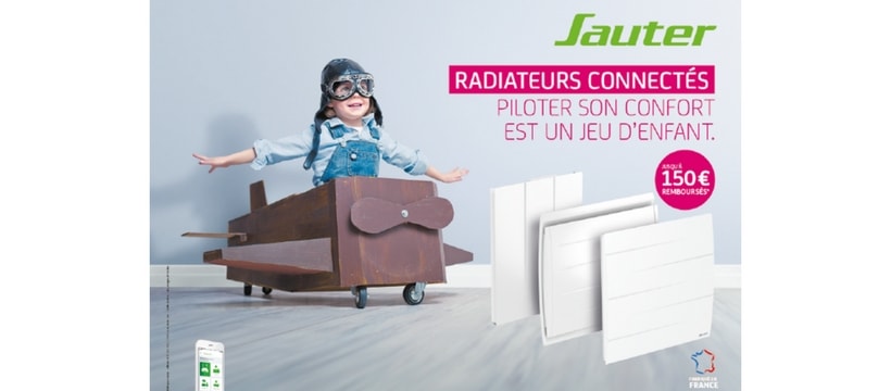 Sauter affiche sauter enfant qui fait lavion