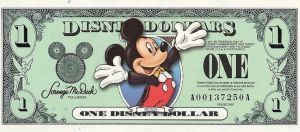 billet d'argent disney mickey