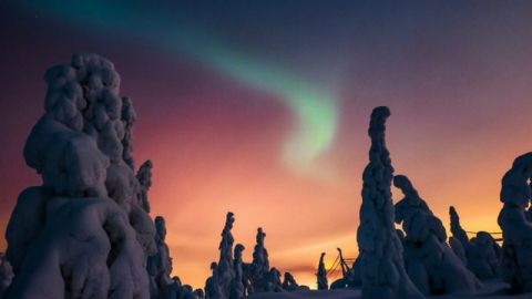 Des aurores boréales en Finlande