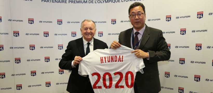 Hyundai OL Jean Michel Aulas et le president de Hyundai