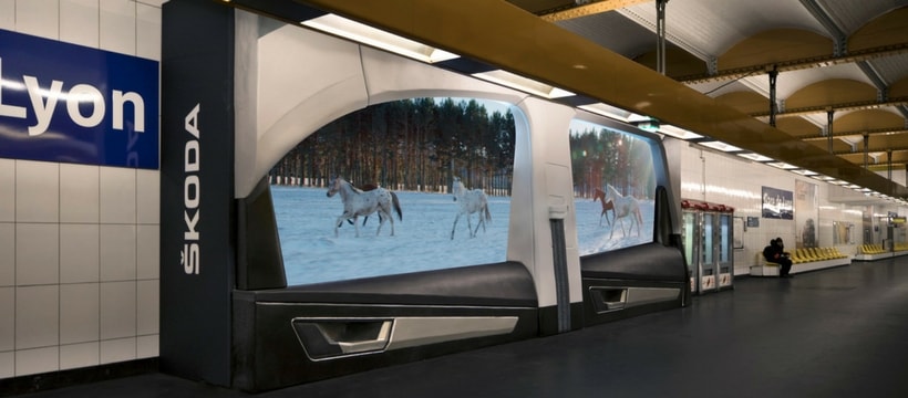 Skoda Rosapark dispositif skoda dans le metro