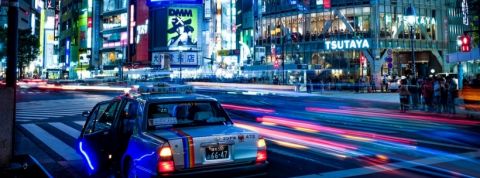 ville ville néons bleus