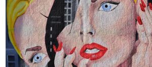 Le dessin d'une femme dont le portrait est scinde en deux