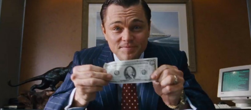 money Leonardo DiCaprio dans Le loup de Wall Street