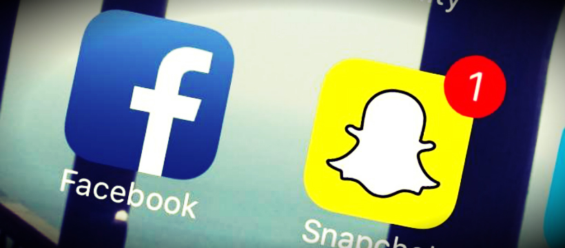 Snapchat drague les médias cpature d'écran Facebook et snapchat