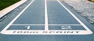 le depart d'une course de sprint