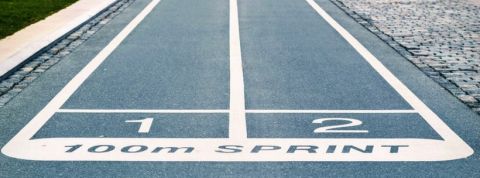 le depart d'une course de sprint