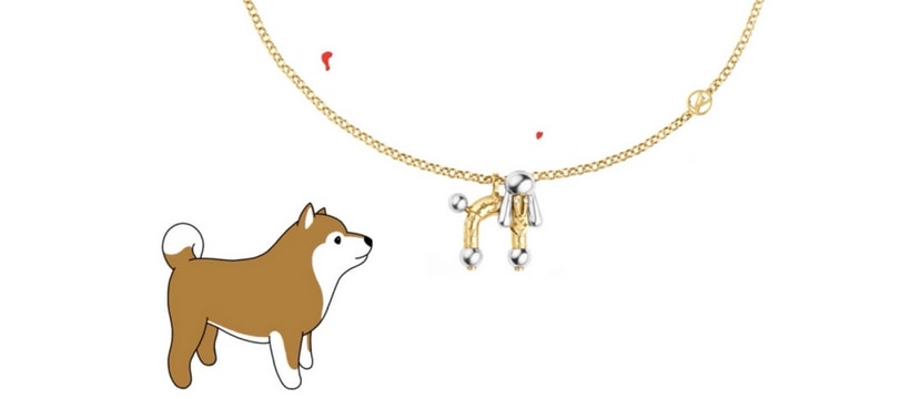 Louis Vuitton shiba avec un collier louis vuitton