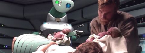 Star Wars Obi Wan et Padme durant son accouchement