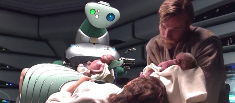 Star Wars Obi Wan et Padme durant son accouchement
