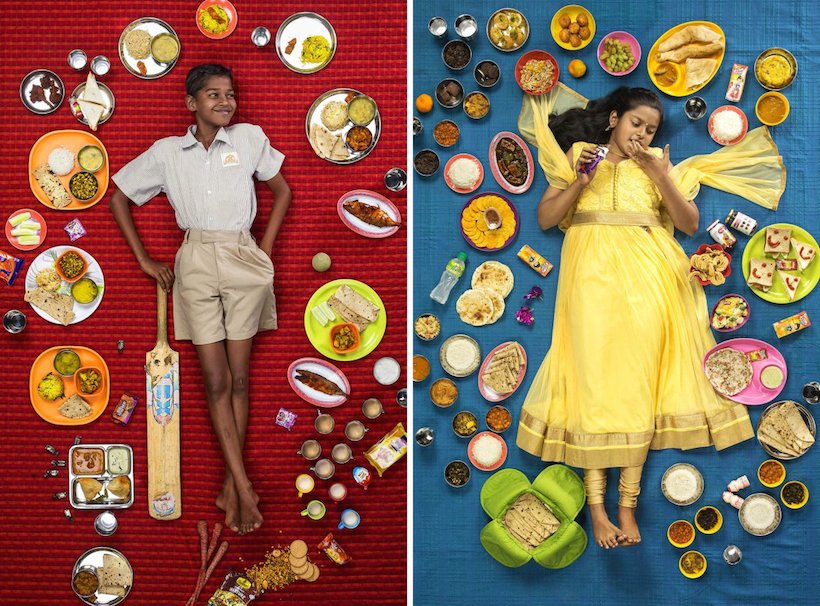 photo d'enfants et de nourriture