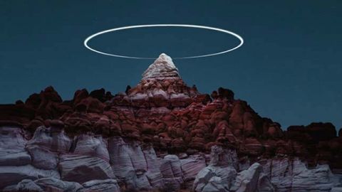 photo auréole de lumière drone art