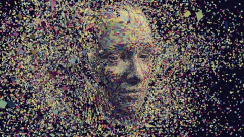 Un visage pixellisé artistique