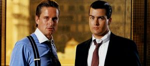 michael douglas et charlie sheen dans le film wall street