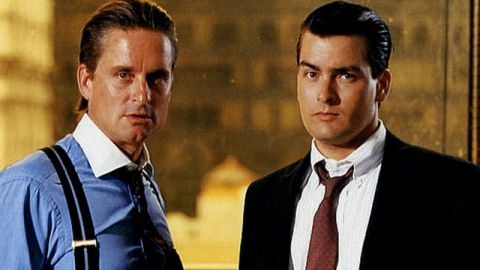 michael douglas et charlie sheen dans le film wall street