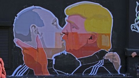 fresque Poutine Trump