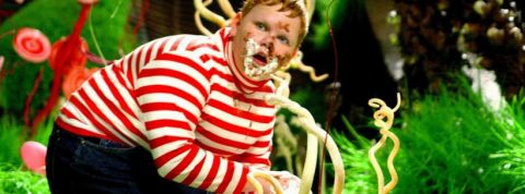 augustusgloop Augustus Gloop, dans Charlie et la Chocolaterie, en train de manger de la crème