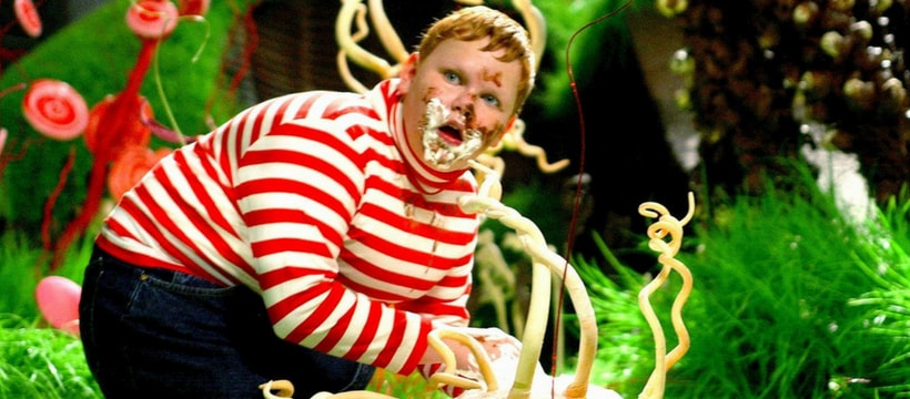 augustusgloop Augustus Gloop, dans Charlie et la Chocolaterie, en train de manger de la crème