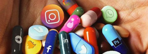 dopamine rs pilules en forme de réseaux sociaux