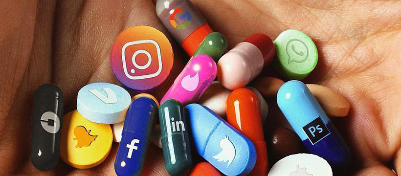 dopamine rs pilules en forme de réseaux sociaux