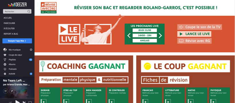 rg playlist deezer roland garros