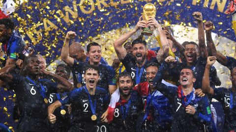 les joueurs de l'équipe de France lors de la Coupe du Monde 2018