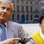 Vincent Bolloré et Jack Ma devant devant une Autolib'