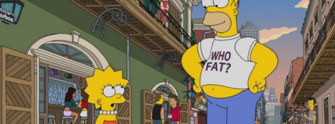 Homer Simpson Homer Simpson et sa fille Lisa dans la rue.