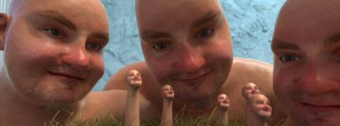 Découvrez les entrailles fascinantes du design 3D 3 hommes face caméra en 3D