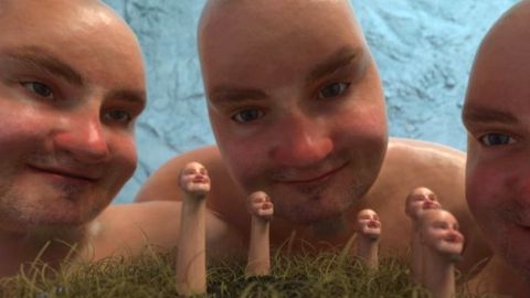Découvrez les entrailles fascinantes du design 3D 3 hommes face caméra en 3D