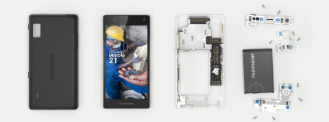 Fairphone2, le téléphone modulable et réparable un Fairphone 2 démonté