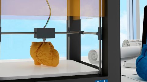 un coeur imprimé en 3D