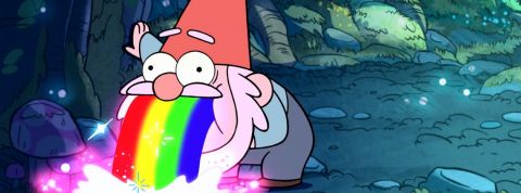 Pourquoi les voitures autonomes vous rendront-elles malades ? Un gnome en train de vomir un arc-en-ciel