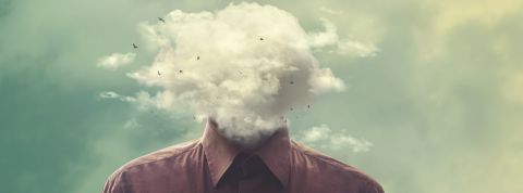 Comment font les patrons quand ils sont en dépression ? Un homme dont la tête a été remplacée par des nuages