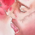 aquarelle couple qui s'embrasse