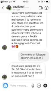 Capture d'écran Instagram