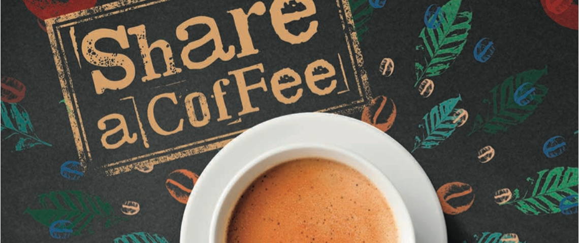 L'opération Share a Coffee par Exki affiche Exki