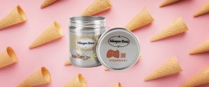 Un packaging zéro déchet de Häagen-Dazs à la fraise
