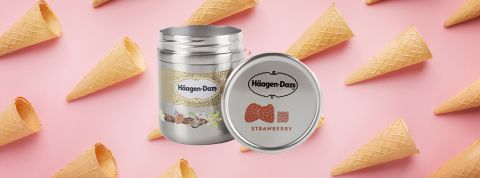 De grandes marques repensent leur packaging en mode zéro déchet Un packaging zéro déchet de Häagen-Dazs à la fraise
