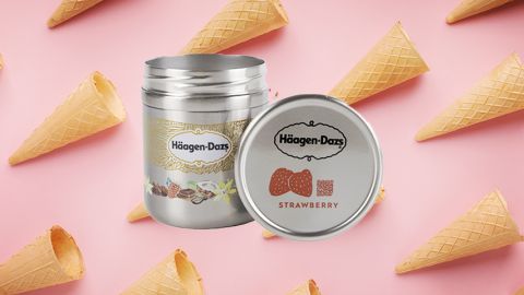 Un packaging zéro déchet de Häagen-Dazs à la fraise