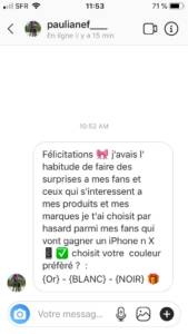 capture d'écran Instagram