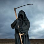 la grande faucheuse dans un champ